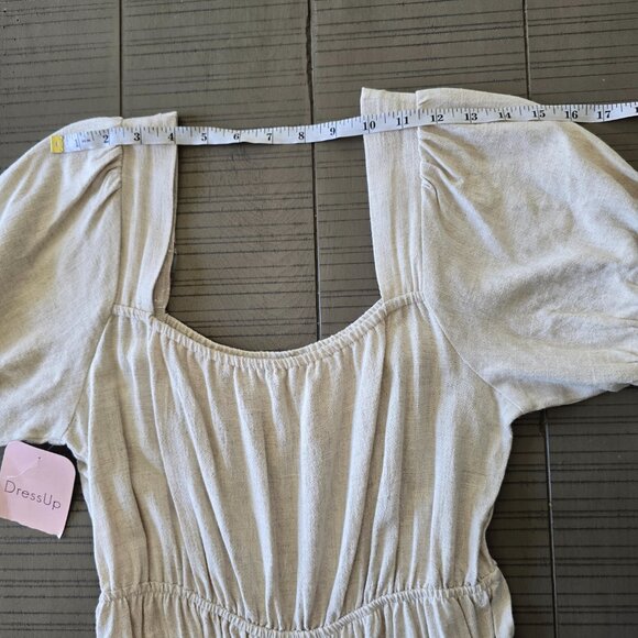 HYFVE - Neutral Puff Sleeve Wide Leg Jumpsuit - Size Small - Picture 8 of 13